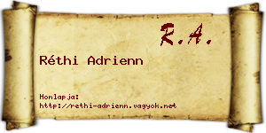 Réthi Adrienn névjegykártya